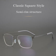 Carica l&#39;immagine nel visualizzatore di Gallery, German Brand Glasses Frame Men Semi-Rim Structure Medical Aviation Stainless Steel Eyeglasses Women Light Spectacle Jessica