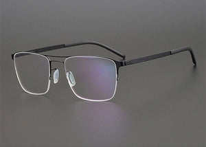German Brand Glasses Frame Men Semi-Rim Structure Medical Aviation Stainless Steel Eyeglasses Women Light Spectacle Jessica