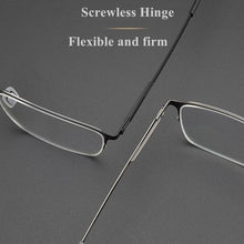 Carica l&#39;immagine nel visualizzatore di Gallery, German Brand Glasses Frame Men Semi-Rim Structure Medical Aviation Stainless Steel Eyeglasses Women Light Spectacle Jessica