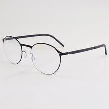 Load image into Gallery viewer, German style manual eyeglass frame without screws, men&#39;s black frame, full frame, thin steel myopia eyeglass frame, women&#39;s