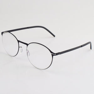 German style manual eyeglass frame without screws, men's black frame, full frame, thin steel myopia eyeglass frame, women's