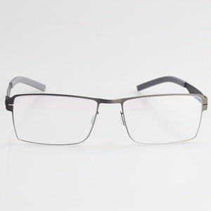 German style screw less spectacle frame thin steel black frame full frame optical myopia glasses