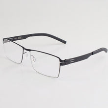 Load image into Gallery viewer, German style screw less spectacle frame thin steel black frame full frame optical myopia glasses