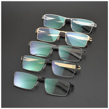 Carica l&#39;immagine nel visualizzatore di Gallery, Germany Brand Designer Berlin No Screw Eyeglasses Men Women Lightweight Square Big Face Business Optical Glasses Frame