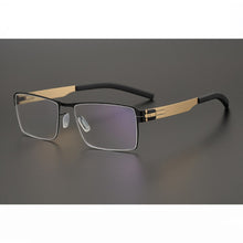 Carica l&#39;immagine nel visualizzatore di Gallery, Germany Brand Designer Berlin No Screw Eyeglasses Men Women Lightweight Square Big Face Business Optical Glasses Frame