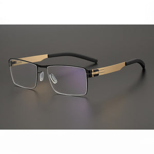 Germany Brand Designer Berlin No Screw Eyeglasses Men Women Lightweight Square Big Face Business Optical Glasses Frame