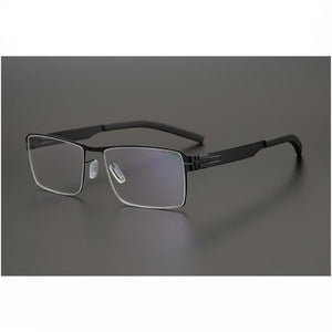 Germany Brand Designer Berlin No Screw Eyeglasses Men Women Lightweight Square Big Face Business Optical Glasses Frame