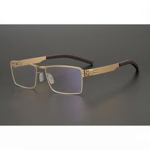 Carica l&#39;immagine nel visualizzatore di Gallery, Germany Brand Designer Berlin No Screw Eyeglasses Men Women Lightweight Square Big Face Business Optical Glasses Frame