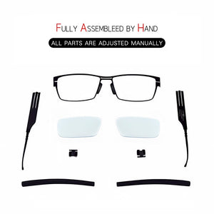 Germany Brand Designer Berlin Screwless Eyeglasses Men Women Lightweight Optical Glasses Frame with Clip-on Polarized Sunglasses