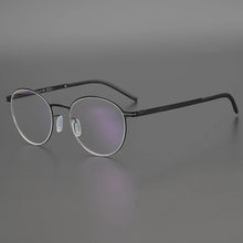 Carica l&#39;immagine nel visualizzatore di Gallery, Germany Brand Designer Glasses Frame Men Super Thin Medical Aviation Stainless Steel Full Rim Round Eyeglasses Women Spectacle