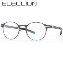 Carica l&#39;immagine nel visualizzatore di Gallery, Germany Brand Designer Glasses Frame Men Super Thin Medical Aviation Stainless Steel Full Rim Round Eyeglasses Women Spectacle