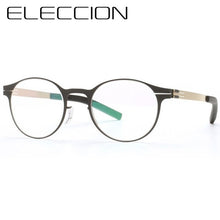 Carica l&#39;immagine nel visualizzatore di Gallery, Germany Brand Designer Glasses Frame Men Super Thin Medical Aviation Stainless Steel Full Rim Round Eyeglasses Women Spectacle