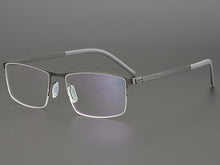 Carica l&#39;immagine nel visualizzatore di Gallery, Germany Brand Designer Glasses Men Super Thin Medical Aviation Stainless Steel Half Rim Square Eyeglasses Women Spectacle Frame