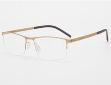 Carica l&#39;immagine nel visualizzatore di Gallery, Germany Brand Designer Glasses Men Super Thin Medical Aviation Stainless Steel Half Rim Square Eyeglasses Women Spectacle Frame