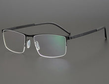 Carica l&#39;immagine nel visualizzatore di Gallery, Germany Brand Designer Glasses Men Super Thin Medical Aviation Stainless Steel Half Rim Square Eyeglasses Women Spectacle Frame
