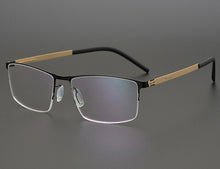 Carica l&#39;immagine nel visualizzatore di Gallery, Germany Brand Designer Glasses Men Super Thin Medical Aviation Stainless Steel Half Rim Square Eyeglasses Women Spectacle Frame