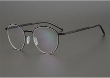 Carica l&#39;immagine nel visualizzatore di Gallery, Germany Brand Designer Glasses Men Super Thin Medical Aviation Stainless Steel Retro Round Eyeglasses Women Spectacle Frame TONA