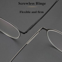 Carica l&#39;immagine nel visualizzatore di Gallery, Germany Brand Designer Glasses Men Super Thin Medical Aviation Stainless Steel Retro Round Eyeglasses Women Spectacle Frame TONA