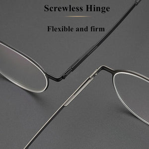 Germany Brand Designer Glasses Men Super Thin Medical Aviation Stainless Steel Retro Round Eyeglasses Women Spectacle Frame TONA