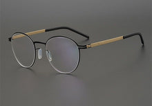 Carica l&#39;immagine nel visualizzatore di Gallery, Germany Brand Designer Glasses Men Super Thin Medical Aviation Stainless Steel Retro Round Eyeglasses Women Spectacle Frame TONA