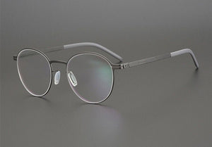 Germany Brand Designer Glasses Men Super Thin Medical Aviation Stainless Steel Retro Round Eyeglasses Women Spectacle Frame TONA