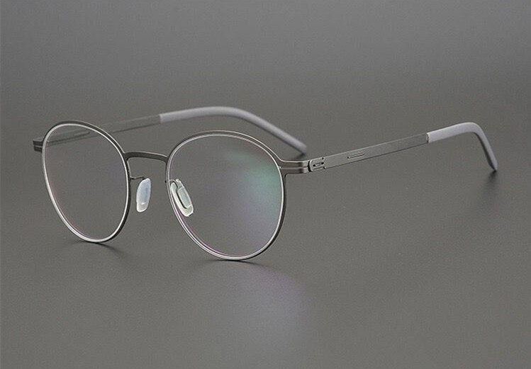 Germany Brand Designer Glasses Men Super Thin Medical Aviation Stainless Steel Retro Round Eyeglasses Women Spectacle Frame TONA