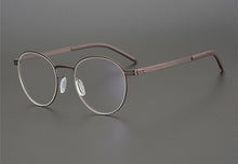 Carica l&#39;immagine nel visualizzatore di Gallery, Germany Brand Designer Glasses Men Super Thin Medical Aviation Stainless Steel Retro Round Eyeglasses Women Spectacle Frame TONA