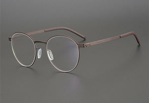 Germany Brand Designer Glasses Men Super Thin Medical Aviation Stainless Steel Retro Round Eyeglasses Women Spectacle Frame TONA