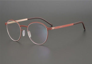 Germany Brand Designer Glasses Men Super Thin Medical Aviation Stainless Steel Retro Round Eyeglasses Women Spectacle Frame TONA
