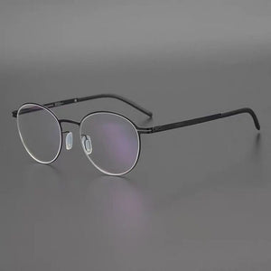 Germany Brand Designer Glasses Men Super Thin Medical Aviation Stainless Steel Retro Round Eyeglasses Women Spectacle Frame TONA