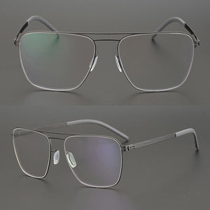 Germany Brand Designer Men Screwless Pilot Aviation Optical Eyewear Frame Prescription Glasses Spectacles Eyeglasses Bayamo