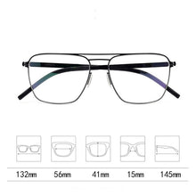 Load image into Gallery viewer, Germany Brand Designer Men Screwless Pilot Aviation Optical Eyewear Frame Prescription Glasses Spectacles Eyeglasses Bayamo