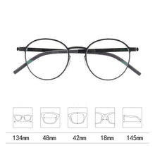 Carica l&#39;immagine nel visualizzatore di Gallery, Germany Brand Designer Women Men Screwless Round Optical Eyewear Frame Prescription Glasses Spectacles Eyeglasses Tona