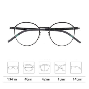 Germany Brand Designer Women Men Screwless Round Optical Eyewear Frame Prescription Glasses Spectacles Eyeglasses Tona