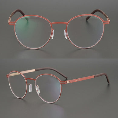 Germany Brand Designer Women Men Screwless Round Optical Eyewear Frame Prescription Glasses Spectacles Eyeglasses Tona