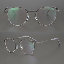 Carica l&#39;immagine nel visualizzatore di Gallery, Germany Brand Designer Women Men Screwless Round Optical Eyewear Frame Prescription Glasses Spectacles Eyeglasses Tona