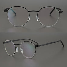 Carica l&#39;immagine nel visualizzatore di Gallery, Germany Brand Designer Women Men Screwless Round Optical Eyewear Frame Prescription Glasses Spectacles Eyeglasses Tona