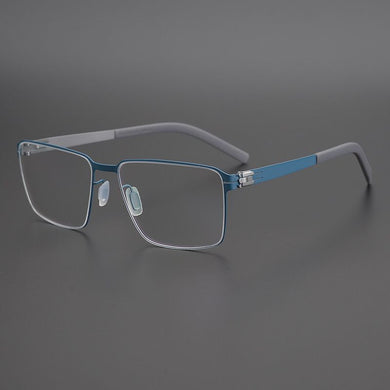Germany Brand Non-Screw Glasses Frame Men Medical Aviation Stainless Steel Square Eyeglasses Women Myopia Spectacle Eyewear Y710