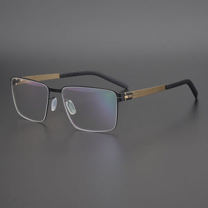 Germany Brand Non-Screw Glasses Frame Men Medical Aviation Stainless Steel Square Eyeglasses Women Myopia Spectacle Eyewear Y710