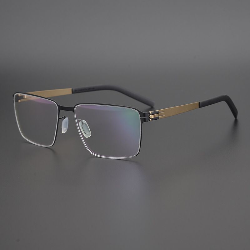 Germany Brand Non-Screw Glasses Frame Men Medical Aviation Stainless Steel Square Eyeglasses Women Myopia Spectacle Eyewear Y710