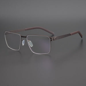 Germany Brand Non-Screw Glasses Frame Men Medical Aviation Stainless Steel Square Eyeglasses Women Myopia Spectacle Eyewear Y710