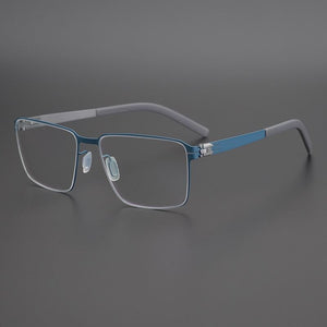 Germany Brand Non-Screw Glasses Frame Men Medical Aviation Stainless Steel Square Eyeglasses Women Myopia Spectacle Eyewear Y710