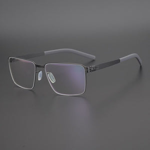 Germany Brand Non-Screw Glasses Frame Men Medical Aviation Stainless Steel Square Eyeglasses Women Myopia Spectacle Eyewear Y710
