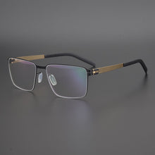 Carica l&#39;immagine nel visualizzatore di Gallery, Germany Brand Non-Screw Glasses Frame Men Medical Aviation Stainless Steel Square Eyeglasses Women Myopia Spectacle Eyewear Y710
