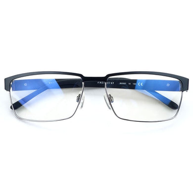Germany Brand Oversized Optical Glass Frames Men Black/Grey Spring Hinge Rectangle
