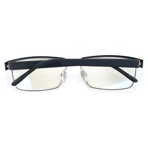 Germany Brand Oversized Optical Glass Frames Men Black/Grey Spring Hinge Rectangle