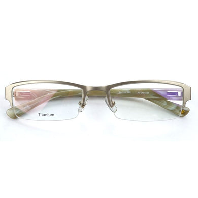 Germany Brand Titanium Myopia Glasses Frames Women Gold Semi Rimless Spring Hinge