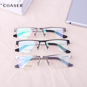 Germany Quality Stainless Steel Metal Frame Glasses Men Square Myopia Prescription Eyewear Optical Eyeglasses Spectacle