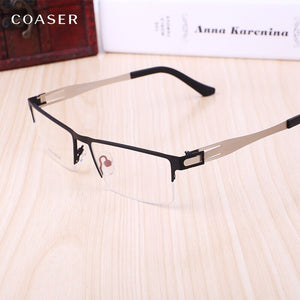 Germany Quality Stainless Steel Metal Frame Glasses Men Square Myopia Prescription Eyewear Optical Eyeglasses Spectacle