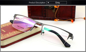 Germany Quality Stainless Steel Metal Frame Glasses Men Square Myopia Prescription Eyewear Optical Eyeglasses Spectacle